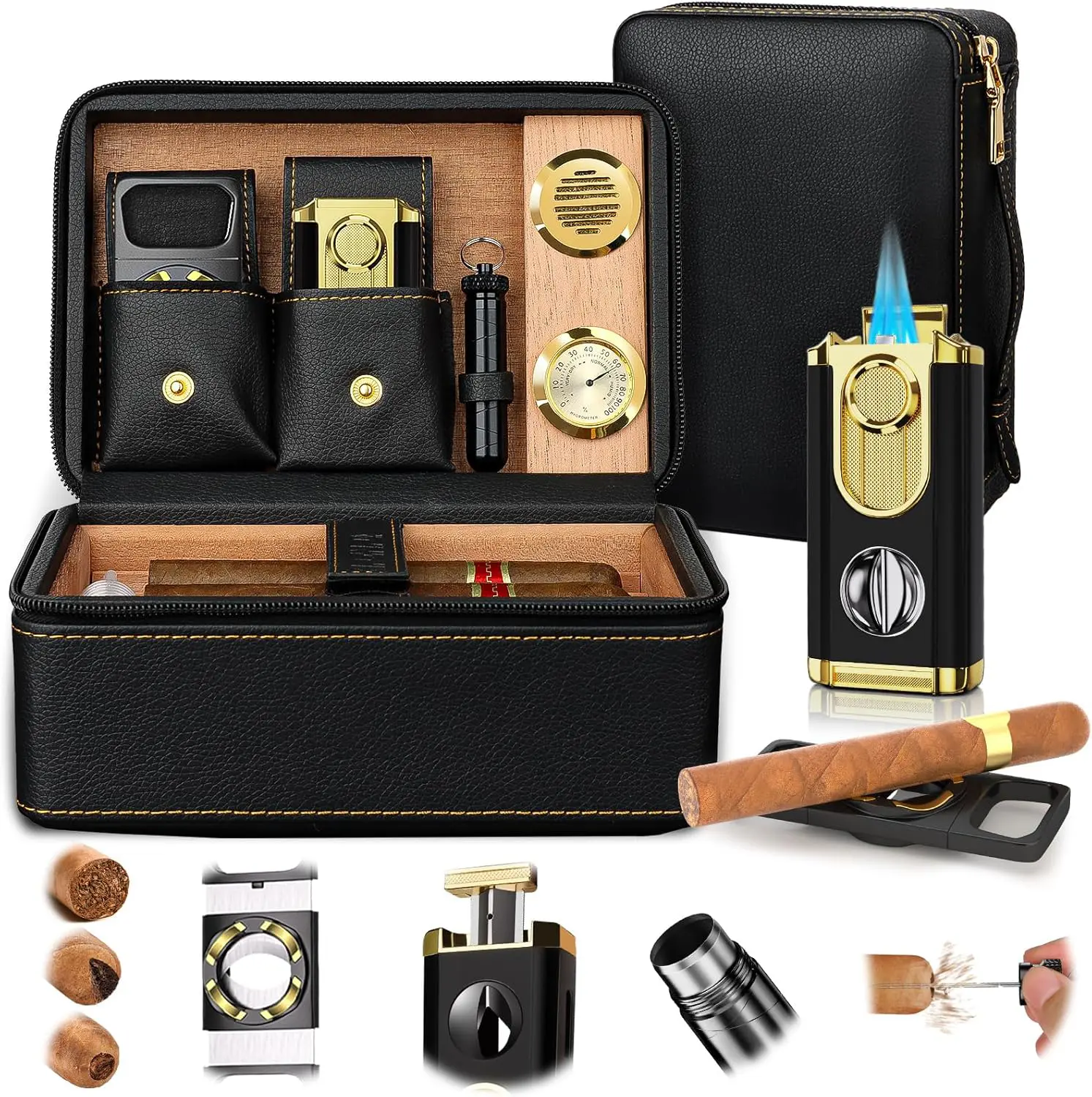 Travel Cigar Humidor Set